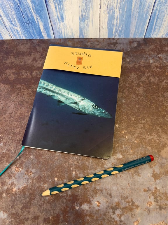 Notebook, Marine themed, A5 (ish), made from up-cycled and recycled materials.