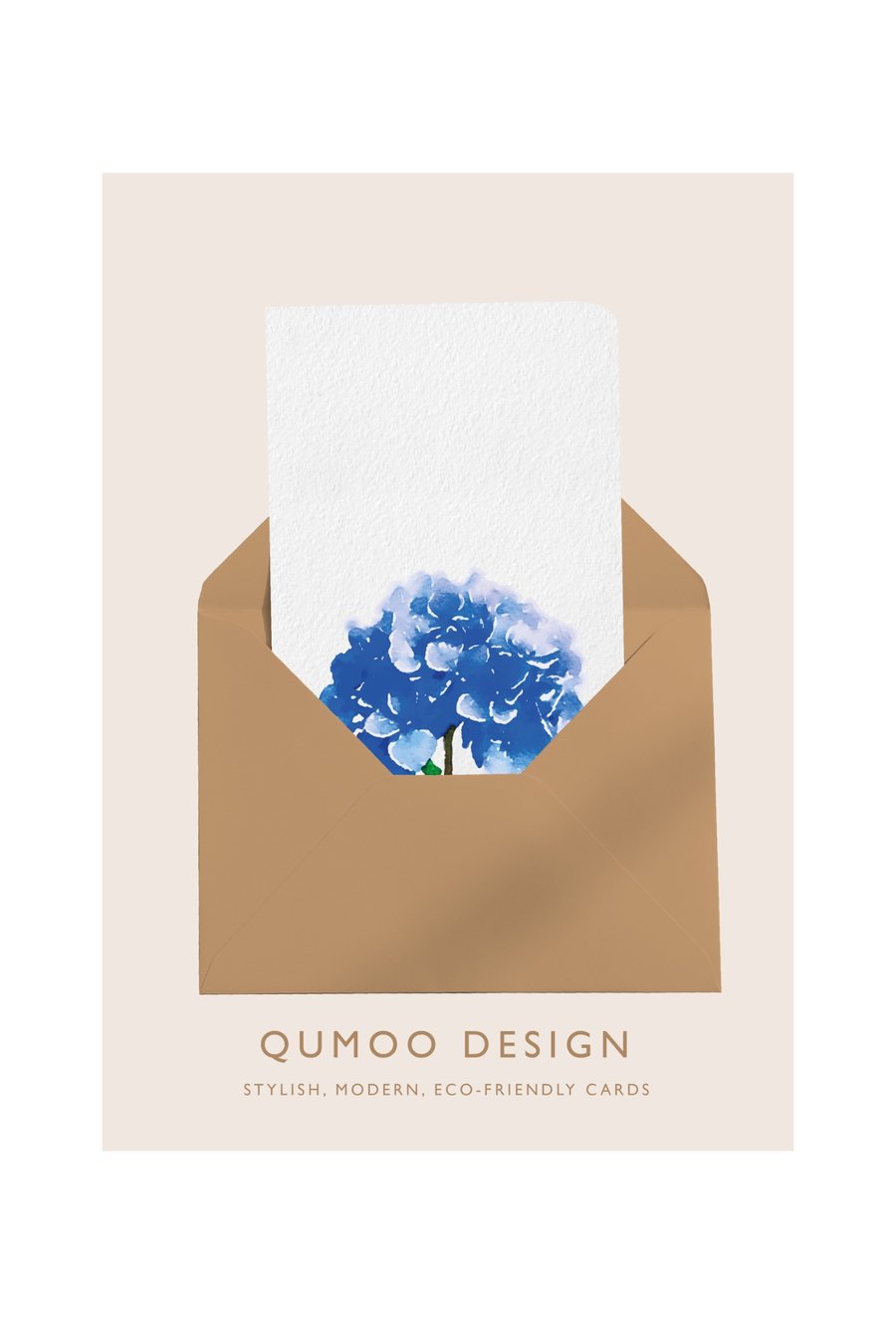 Hydrangea blue flowers Greetings Card (QM 336)