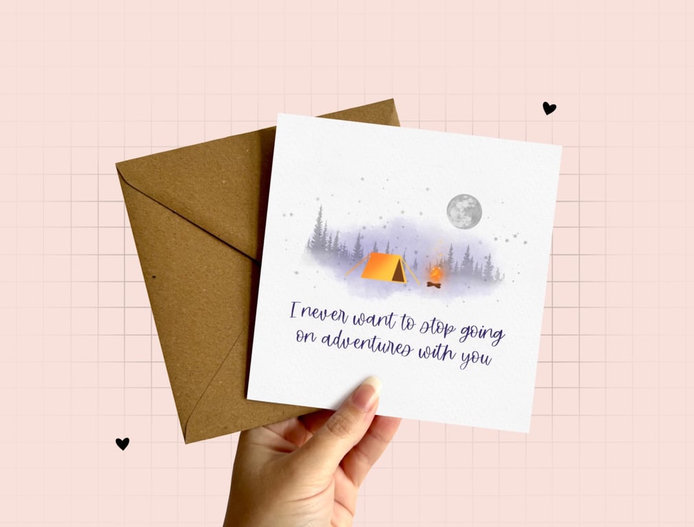 Adventure Greeting Card, Camping Greeting Card, Birthday Card.