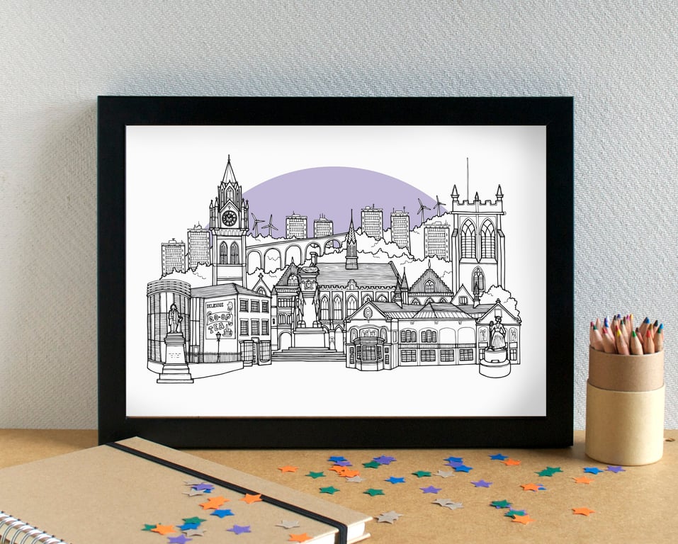 Rochdale Skyline Art Print