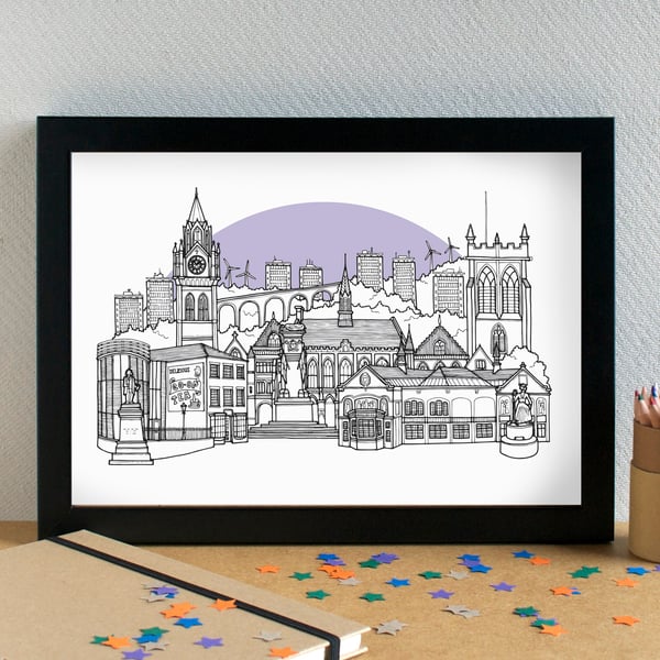 Rochdale Skyline Art Print