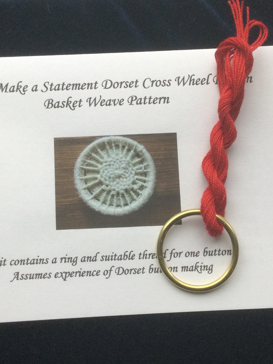 Kit to Make a Statement Dorset Button, Basket Weave Design, Red