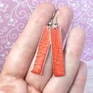 Bright red minimalist drop earrings, lightweight colourful earrings