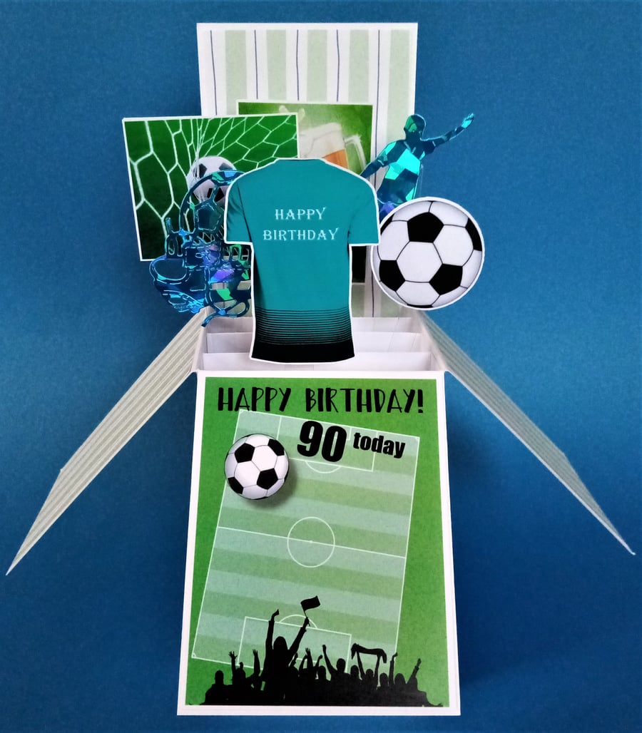 Men's 90th Birthday Card with Football