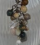 Natural stone bag charm with rock crystal - Image 2