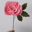 Simple Rose - handmade from tactile wool blend felt