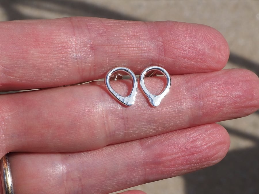 Earrings silver teardrop stud earrings