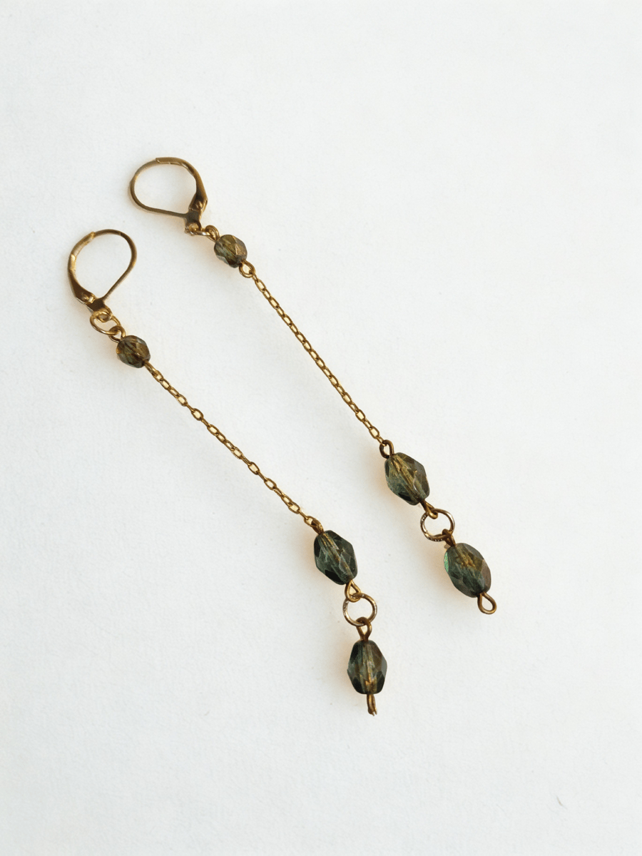 LONGER Length Gold & Green Drops