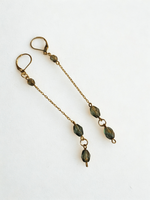 LONGER Length Gold & Green Drops