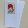 Personalised Embroidered Toadstool New Home Card