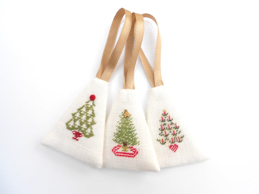 Mini Tree Petit Point Decorations