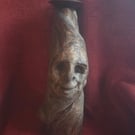 Hand Carved Wood Spirit Candlestick Holder