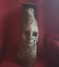 Hand Carved Wood Spirit Candlestick Holder