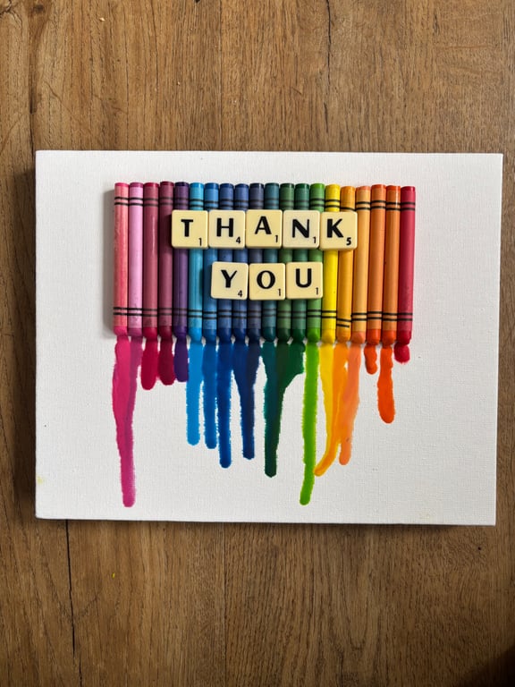 Personalised Melted Crayon Art Canvas