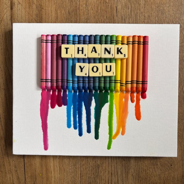 Personalised Melted Crayon Art Canvas