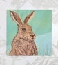 Hare Easter card - brown hare, bunny, rabbit mum husband male - Image 2