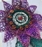 Collectable Commemorative Rosette for Women - Purple, green and white brooch - Image 6