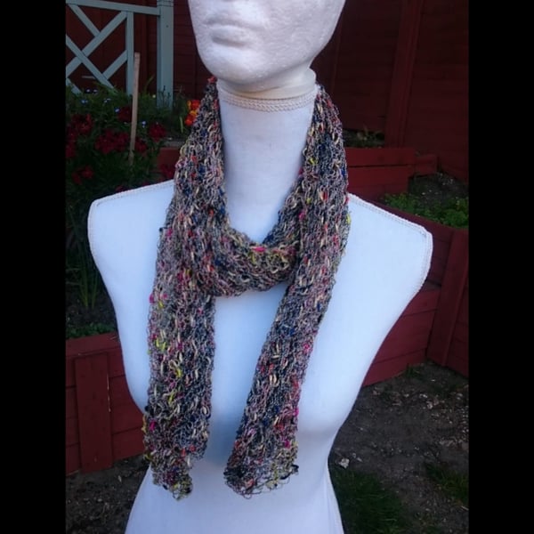 Crochet mesh shawl colorful hand knit scarf hand crochet rectangular scarves