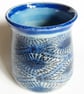 Blue Patterned Glazed Mug - Hand Thrown Stoneware Ceramic Mug  - Image 3