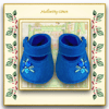 Embroidered Cornflower Blue Doll’s Shoes