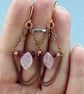 Elegant Ruby & Morganite Chandelier Earrings with Copper - Image 7