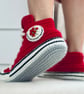Red Crochet Sneakers Slipper Socks  - Image 3