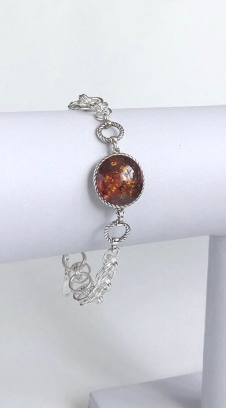 Baltic Amber Chainmaille Bracelet