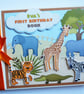 Safar birthday guest book, zebra, elephant, lion, safari birthday gift - Image 1