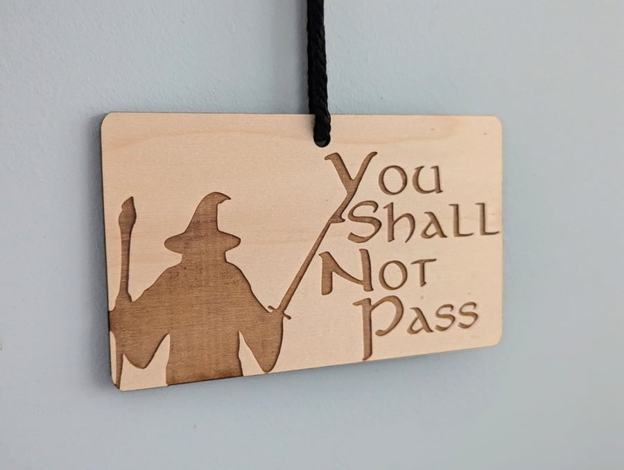 LOTR Do Not Disturb Sign Gandalf door hanger you shall not pass, Tolkien fan