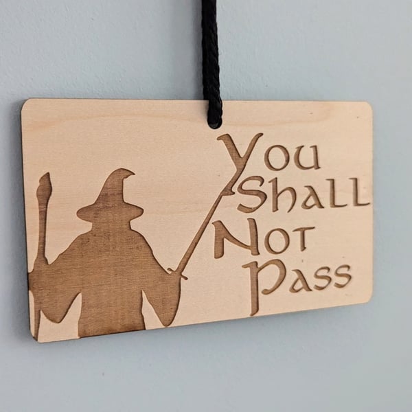 LOTR Do Not Disturb Sign Gandalf door hanger you shall not pass, Tolkien fan