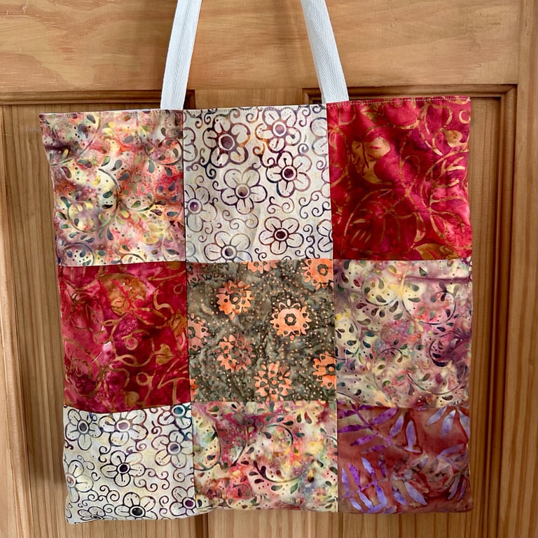 Antique Gold Batik Fabric Tote Bag Sewing Kit
