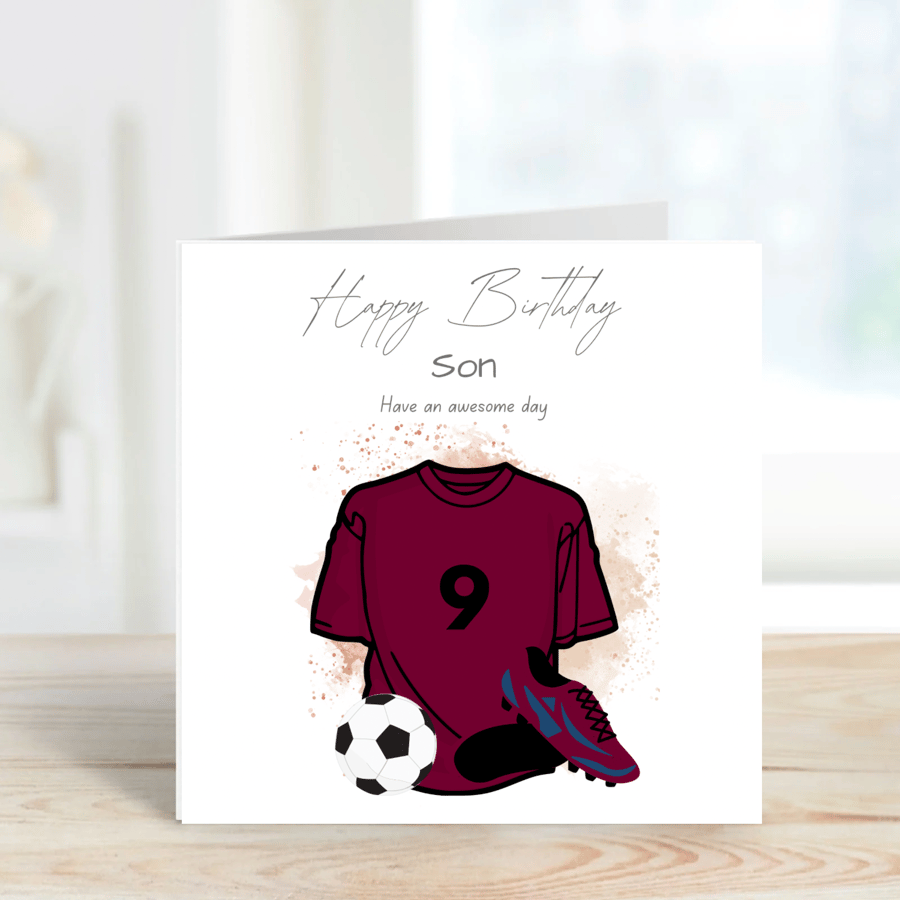 Birthday Card for Son football 