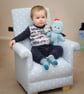 Child's Chair Fryetts Tatton Animals Fabric Foxes Rabbits Beige Grey Armchair  - Image 4