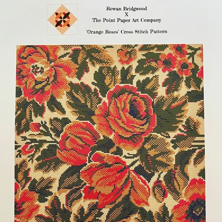 Heritage Cross Stitch Physical Pattern 'Orange Roses'