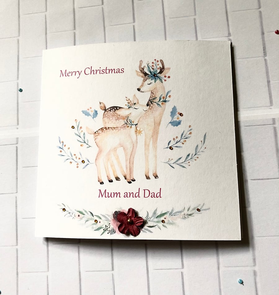 Merry Christmas card for Mum, Dad, Brother, Son, Friend, Boyfriend, Husband, Dad
