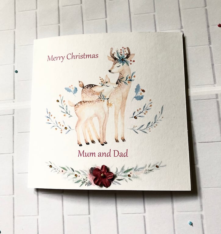 Merry Christmas card for Mum, Dad, Brother, Son, Friend, Boyfriend, Husband, Dad