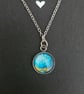 Blue paint pour necklace