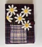 Notebook & Journal Cover with Daisy Flowers in Felt & Vintage Welsh Tweed  - Image 9