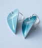 Dandelion seed heart earrings in blue - Image 4