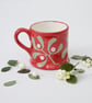 Christmas Red Mistletoe Country Mug - Hand Painted - Image 3