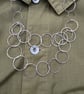 Hammered Circles Necklace, Handmade Solid Silver Statement Chain - Image 5