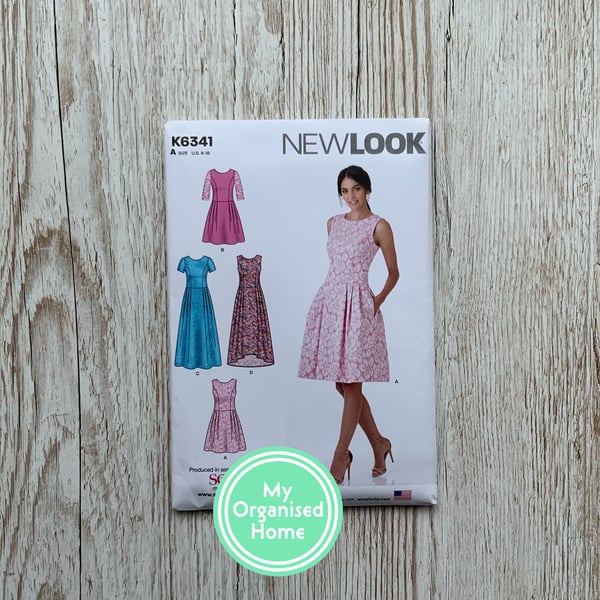 New Look 6341, misses dresses sewing pattern, sizes 6-18