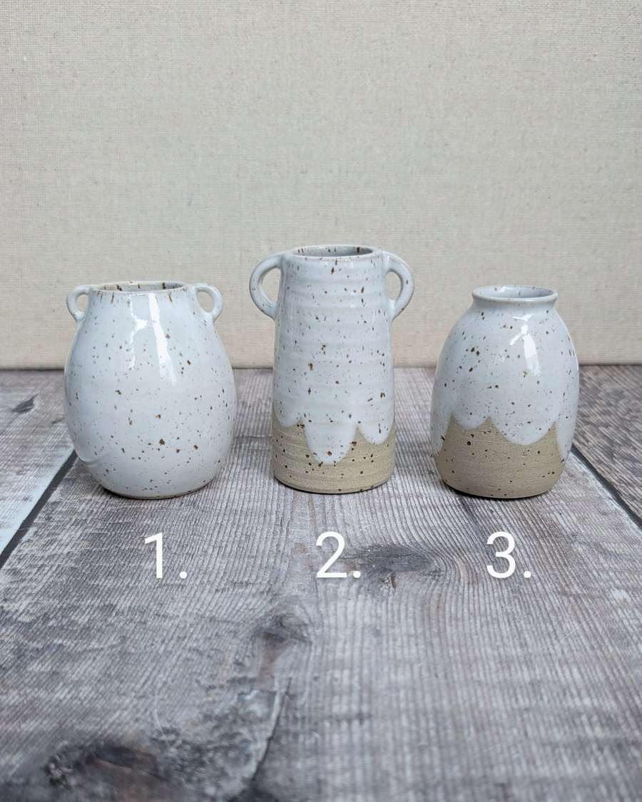 Perfectly Imperfect One mini ceramic vase - white