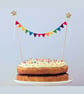 Felt Rainbow Cake Topper Bunting with Mini Equilateral Triangle Flags - Image 4