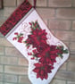 Red Poinsettia Christmas Stocking
