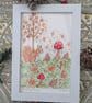 Red Squirrel and Toadstool hand-painted original watercolour painting framed  - Image 4