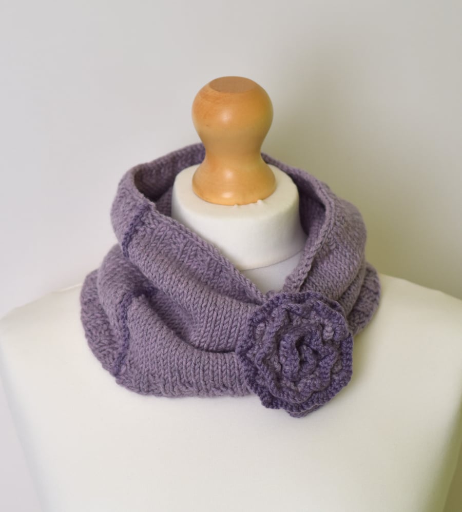 Hand Knit Merino Wool Neck Warmer, Soft Cowl Sc... - Folksy