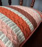 Patsy Cushion: Rust, Crocosmia & Tea Rose. Handwoven in Wales - Image 5