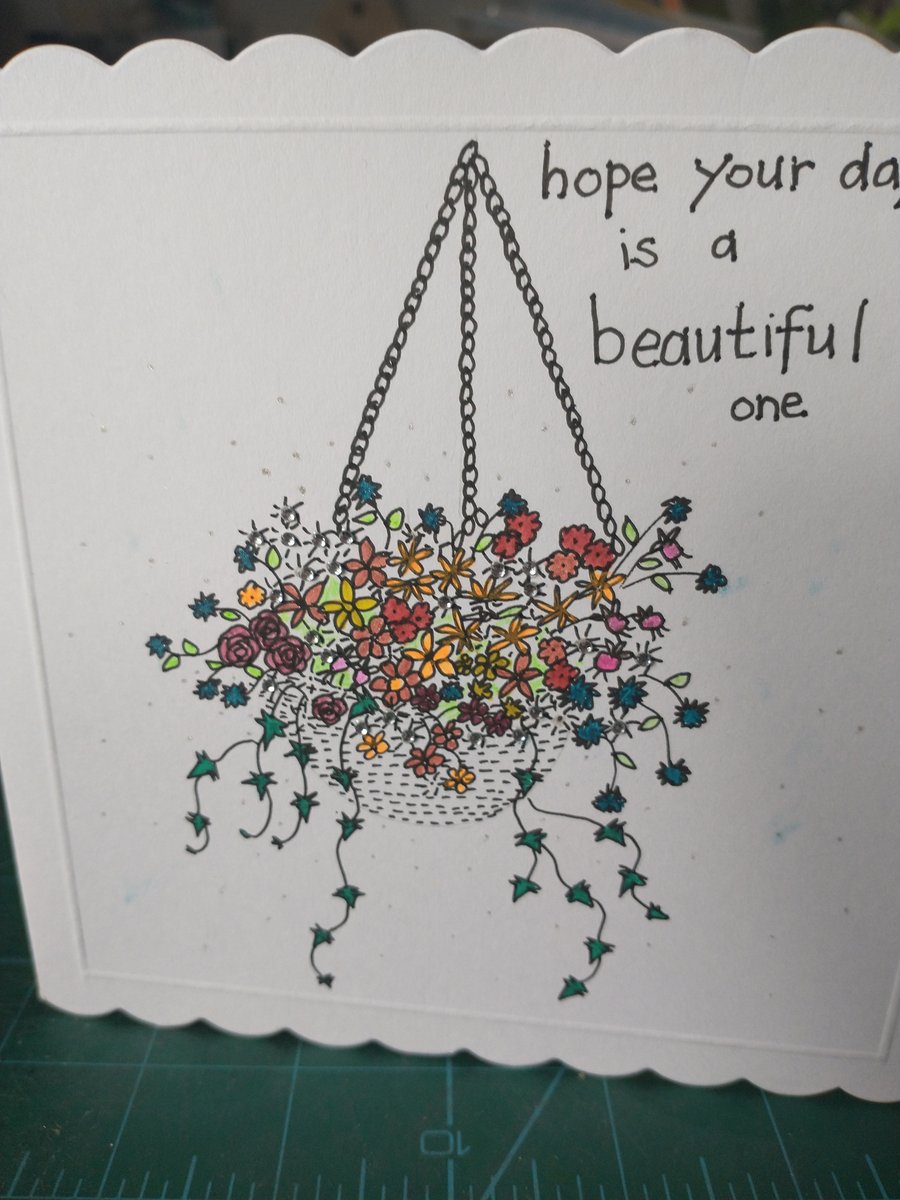 Hanging basket birthday card