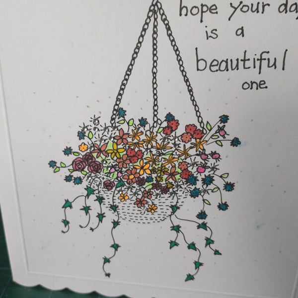 Hanging basket birthday card